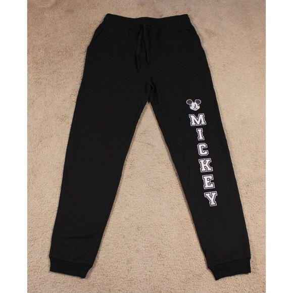 Disney Mickey Mouse Men's Mickey Wink Banded Bottom Pajama Pants (M) Black NWOT - Picture 2 of 8